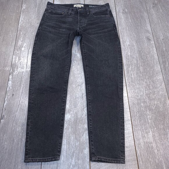 Madewell Jeans Mens 29x28 Claybrook Black Relaxed Tapered Fit Denim Pants - Picture 2 of 9